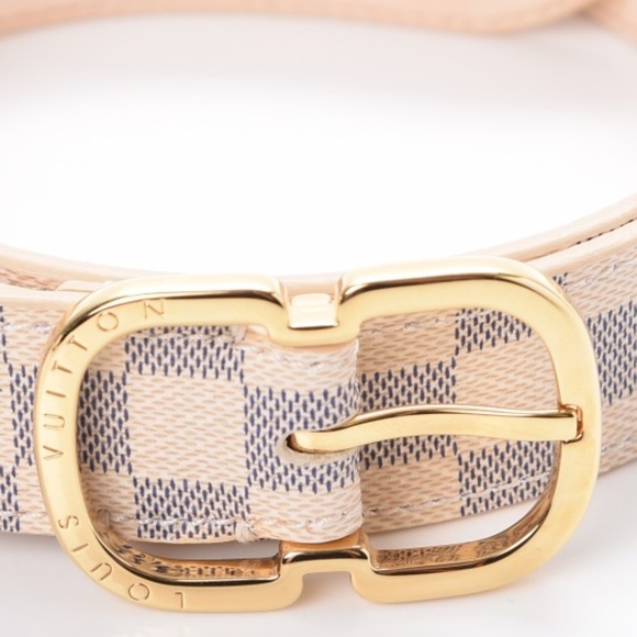 LOUIS VUITTON  Damier Azur 25mm Belt 80 32